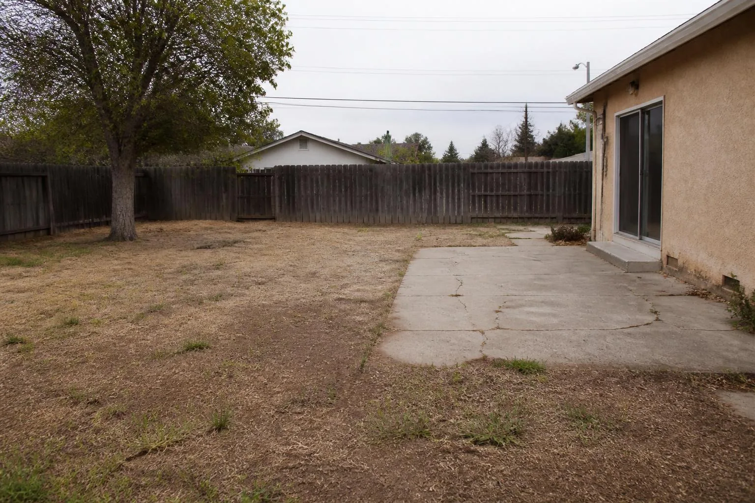 Ordinary East Bay backyard before transformation