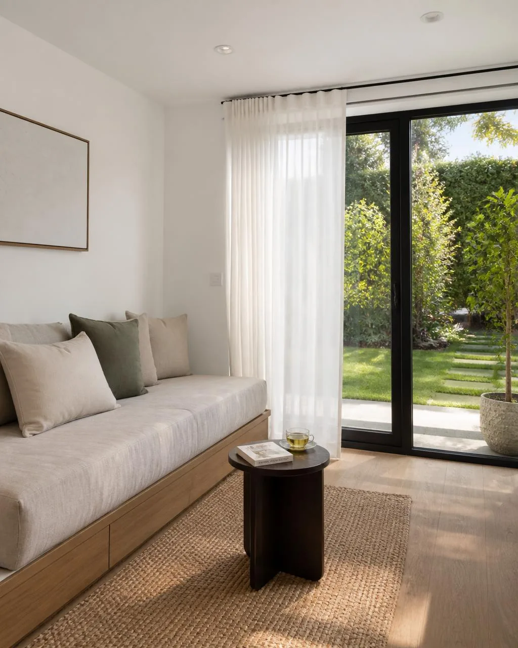 Backyard studio arranged as a peaceful personal retreat