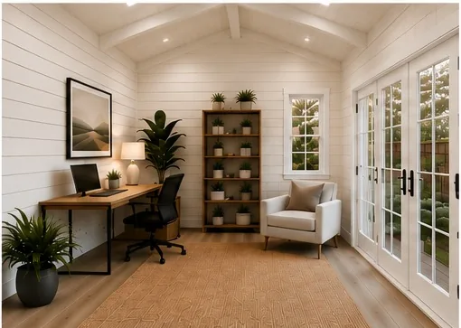 Traditional studio interior with classic trim
